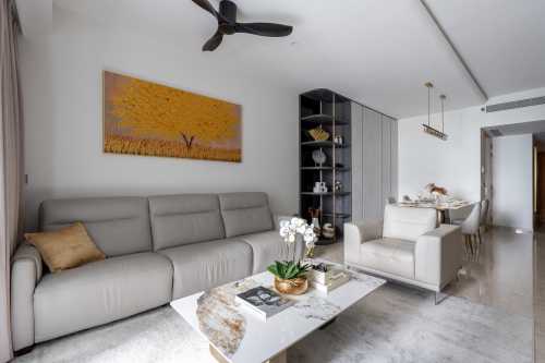 Modern Living Room at Marina Bay Suites