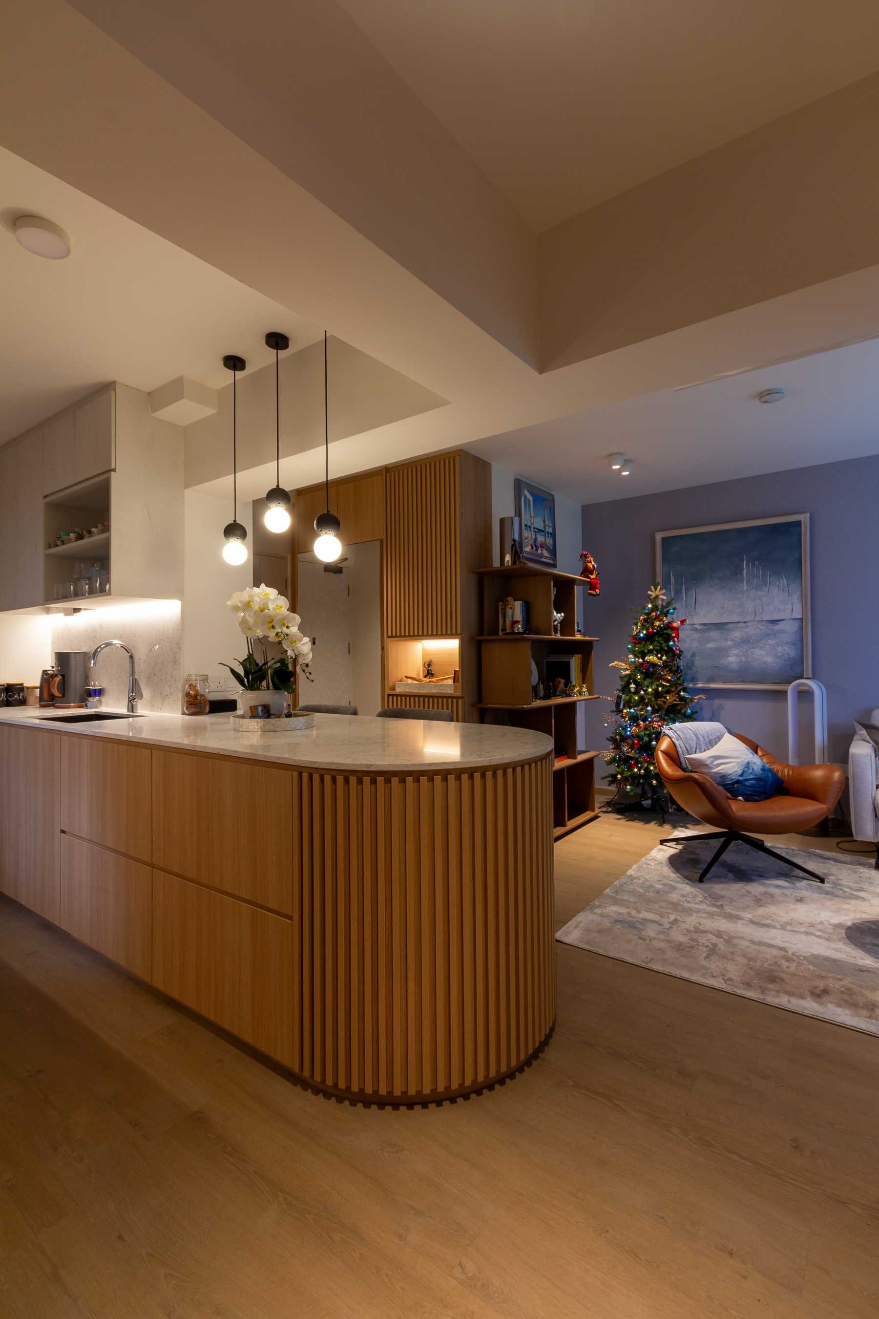 Modern Kitchen with Countertop and Open Kitchen
