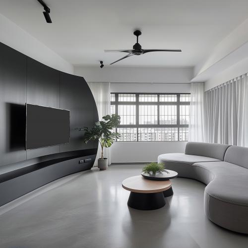 Contemporary Living Room at Monochrome