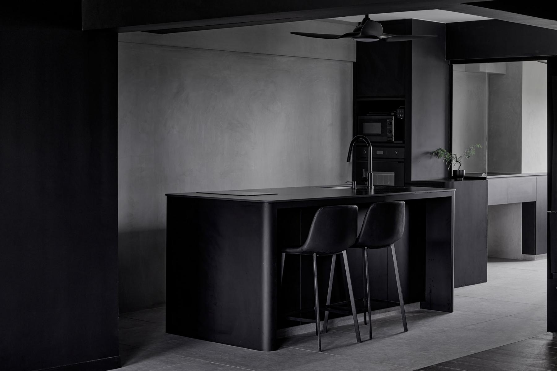 Contemporary Kitchen with Countertop and Kitchen Island