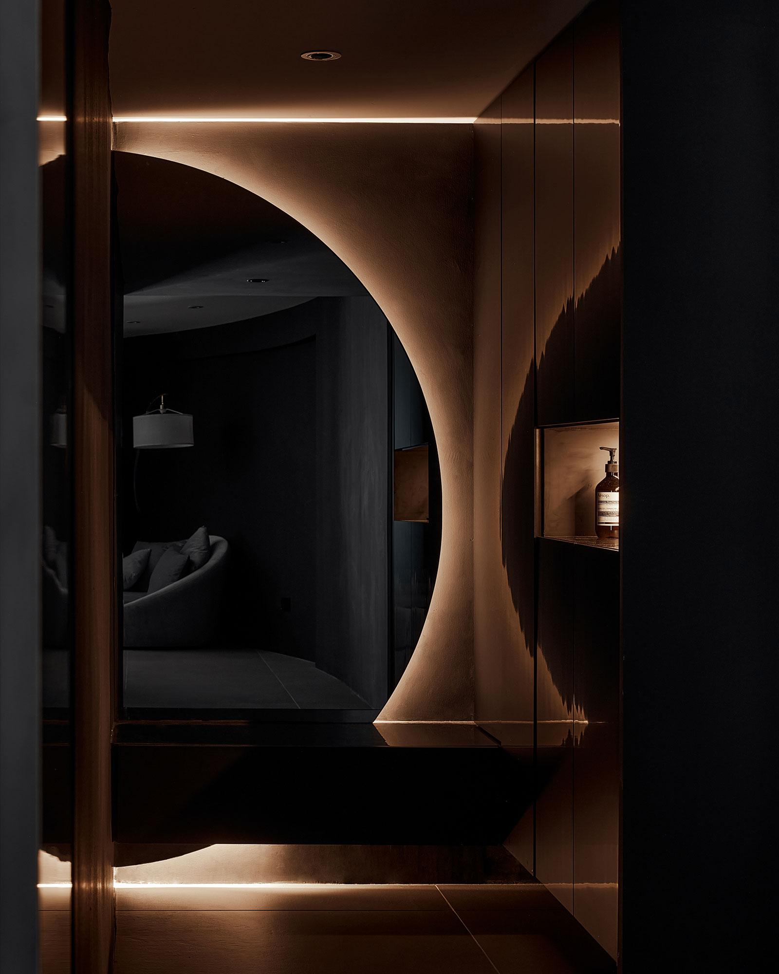 Contemporary Entryway with Mirror and Seating Bench