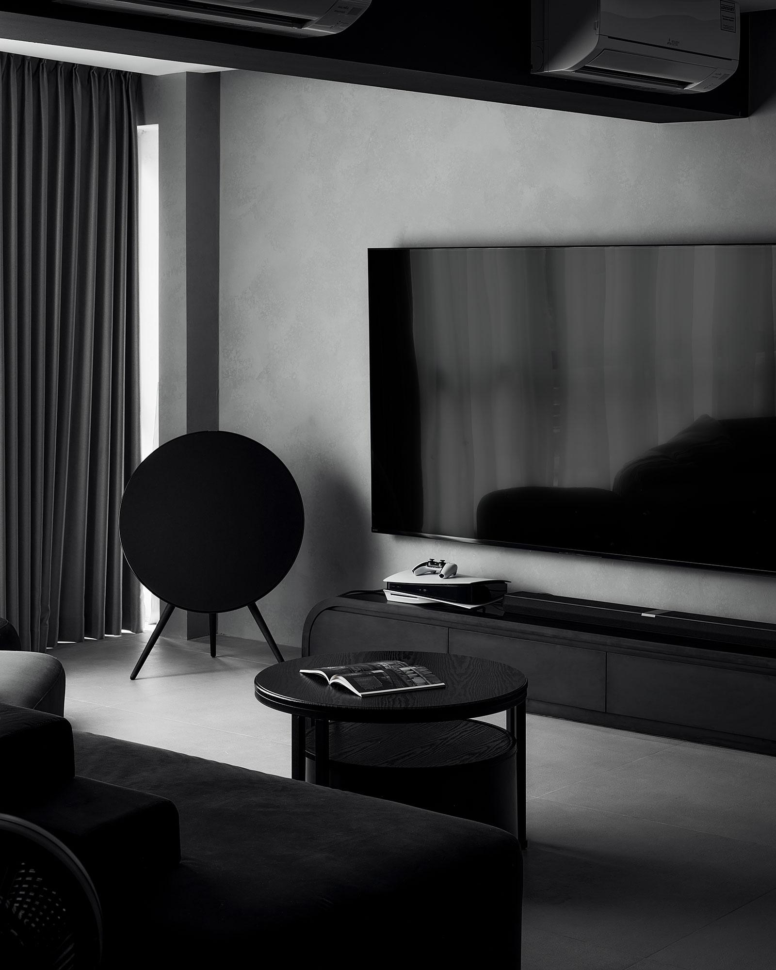 Contemporary Living Room with TV Console and Sofa