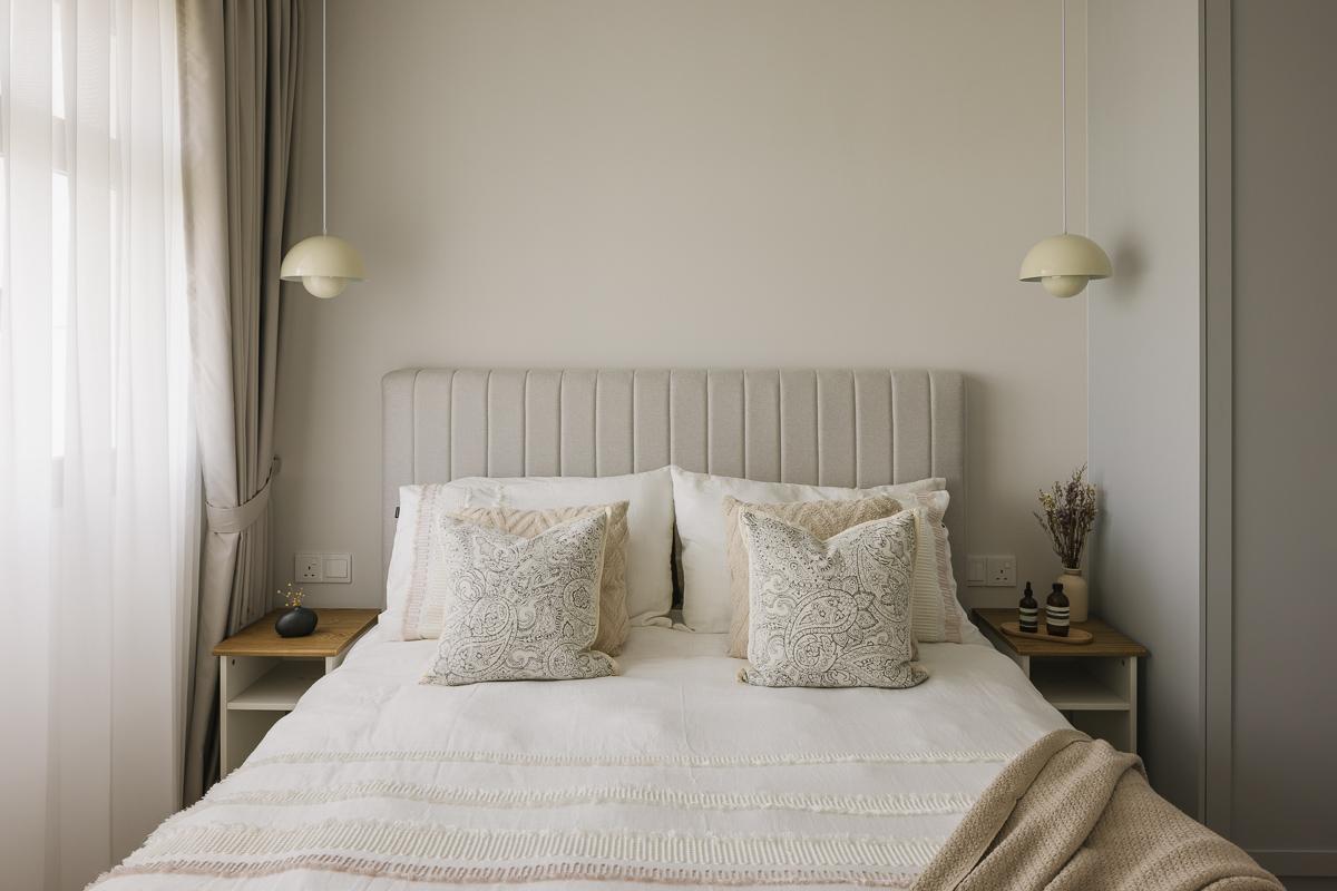 Modern Bedroom with Drop Light and Closet