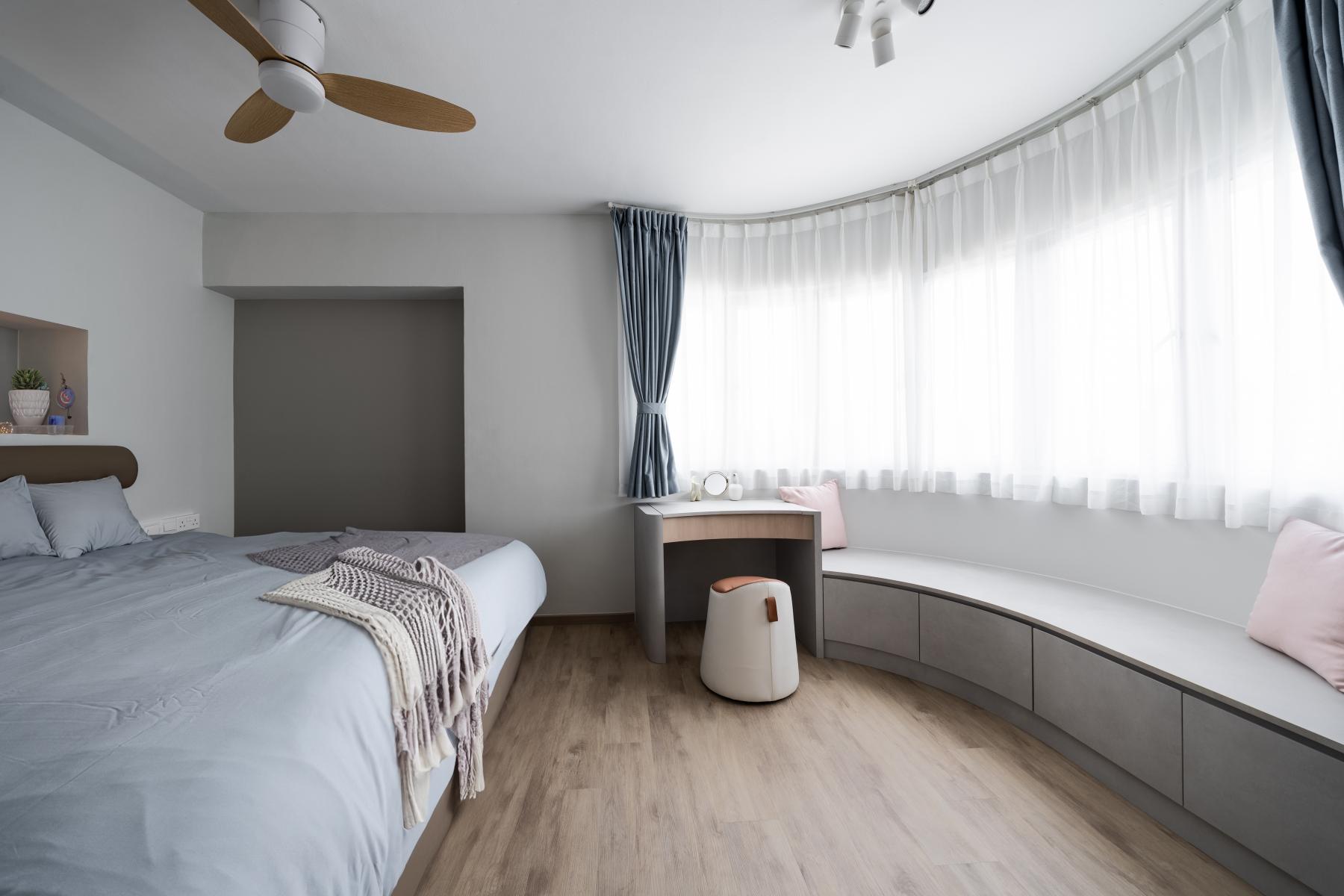 Contemporary Bedroom with Ceiling Light and Wardrobe