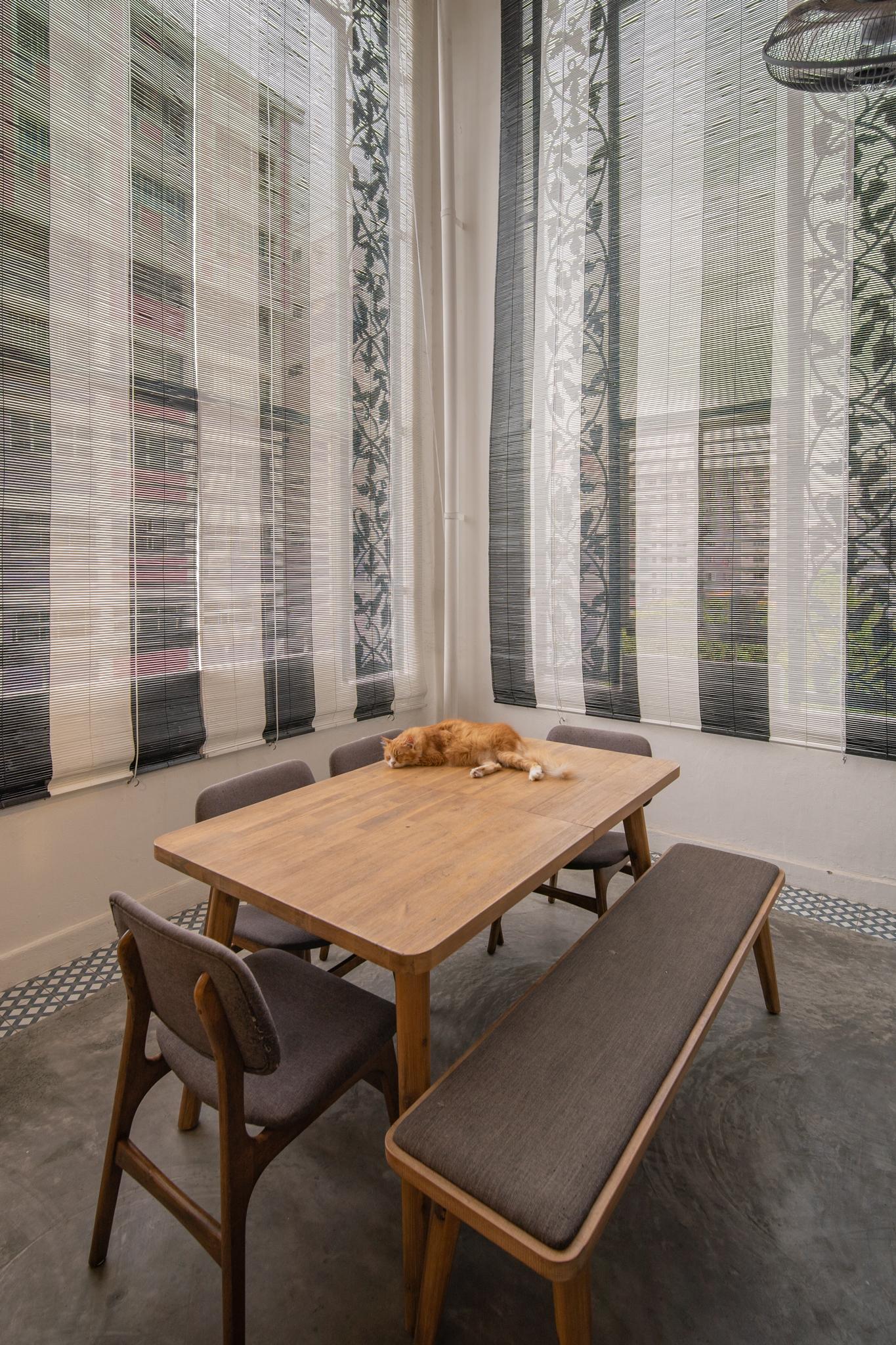 Industrial Dining Room with Dining Table and Seating Bench