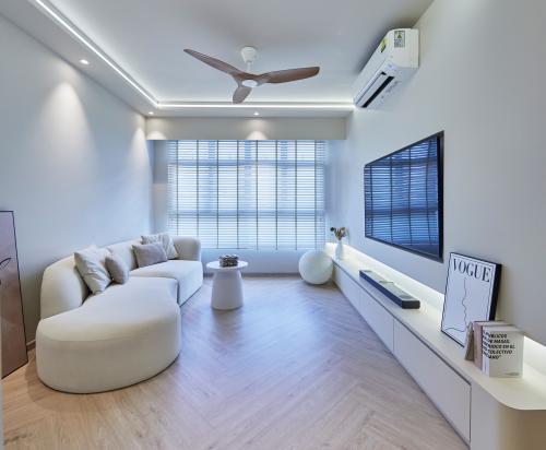 Minimalist Living Room at 653A Punggol Drive