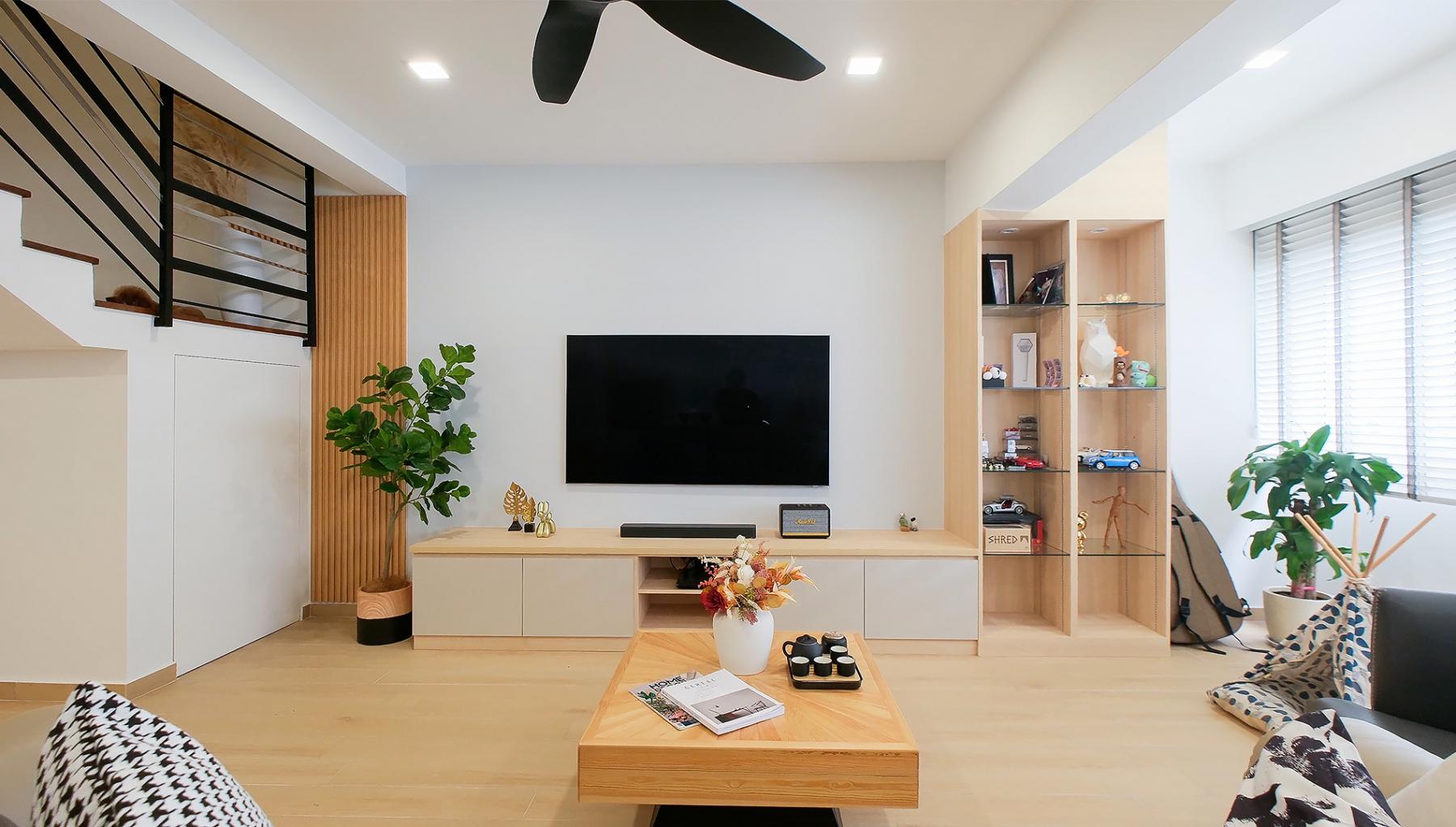 Scandinavian Living Room with Sofa and Side Table