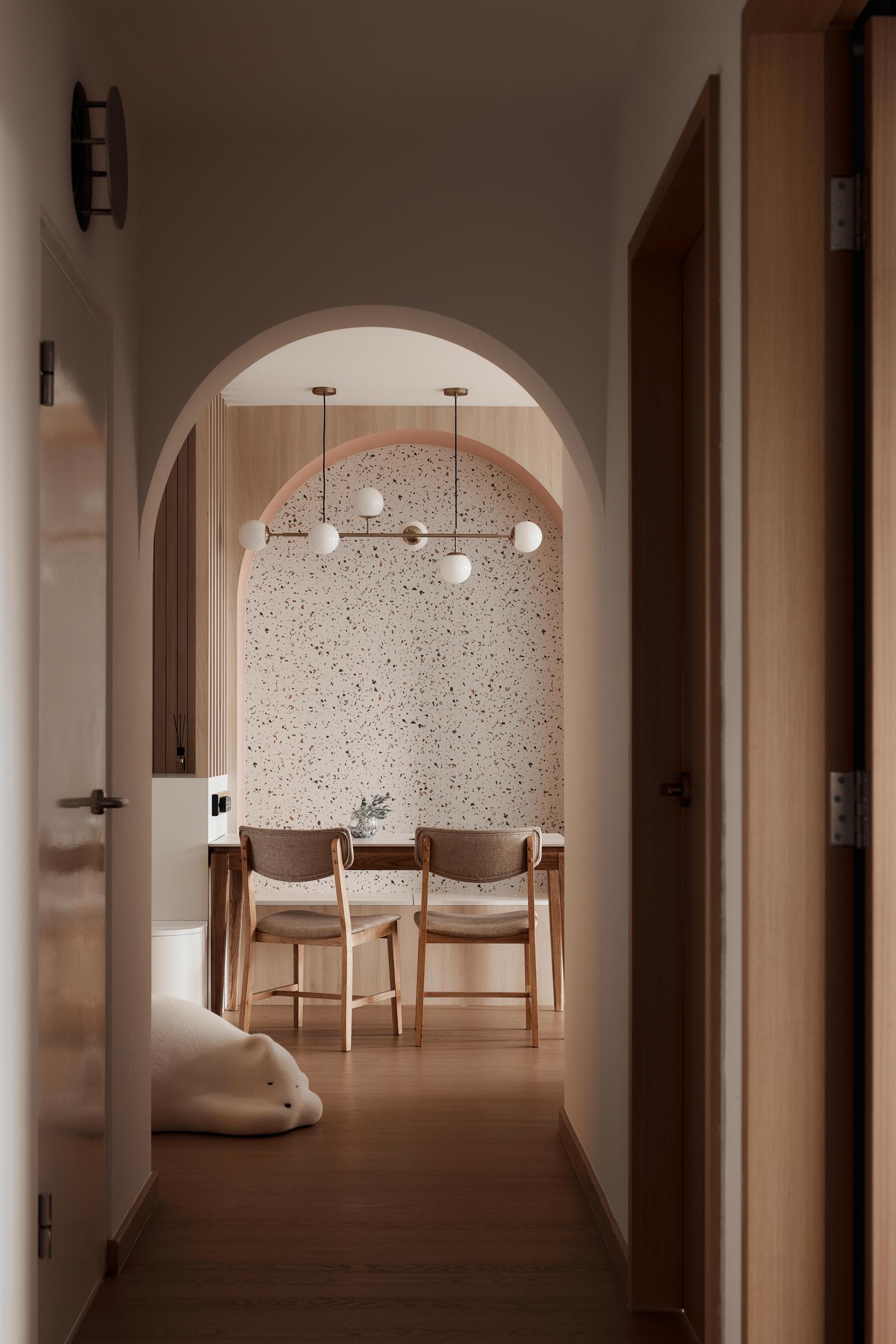 Scandinavian Dining Room with Dining Table and Dining Chairs