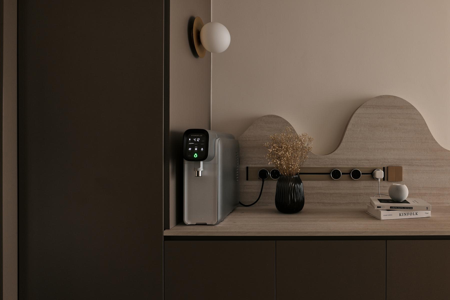 Modern Pantry with Console Table and Drinkware