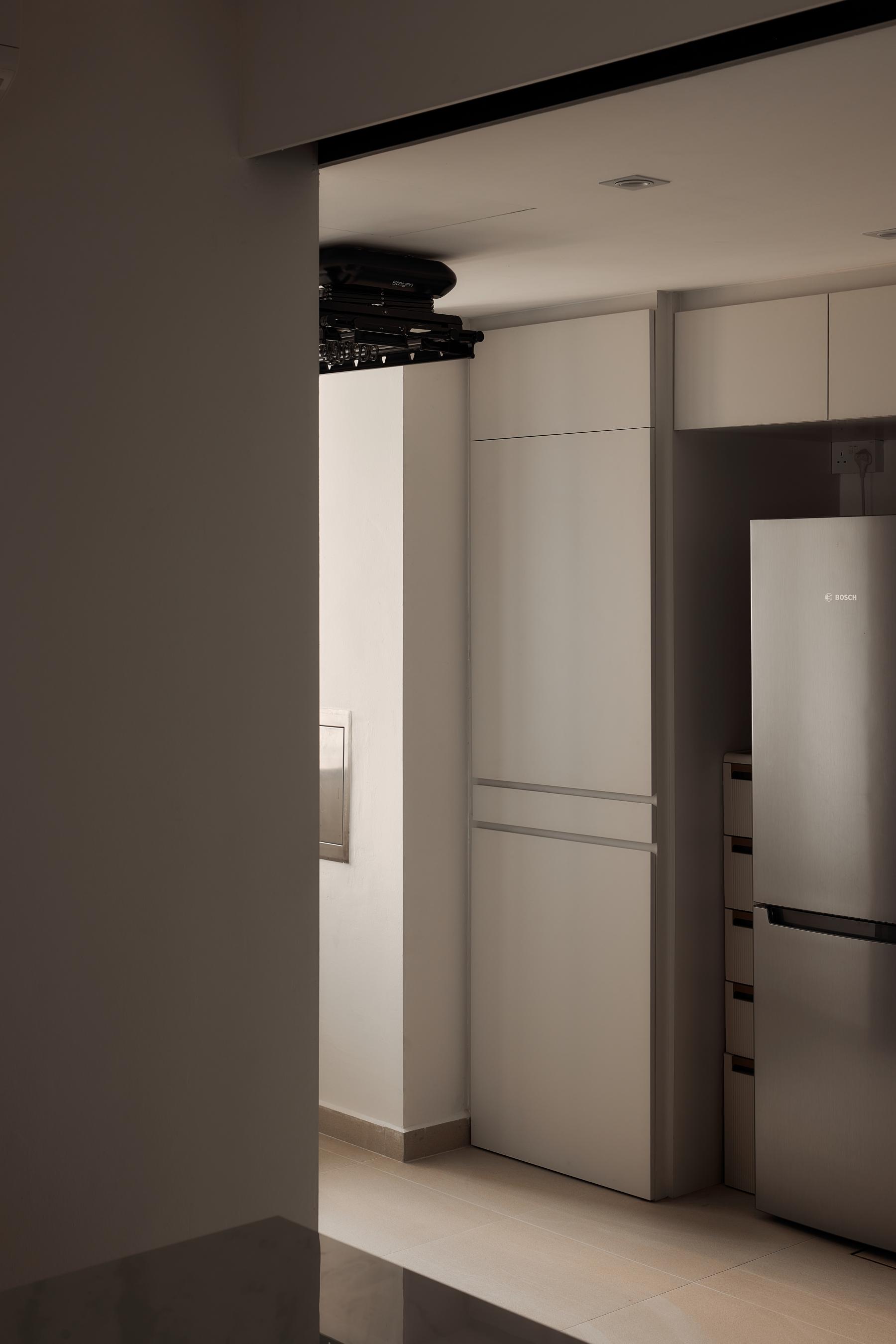 Contemporary Kitchen with Kitchen Window and Cupboard