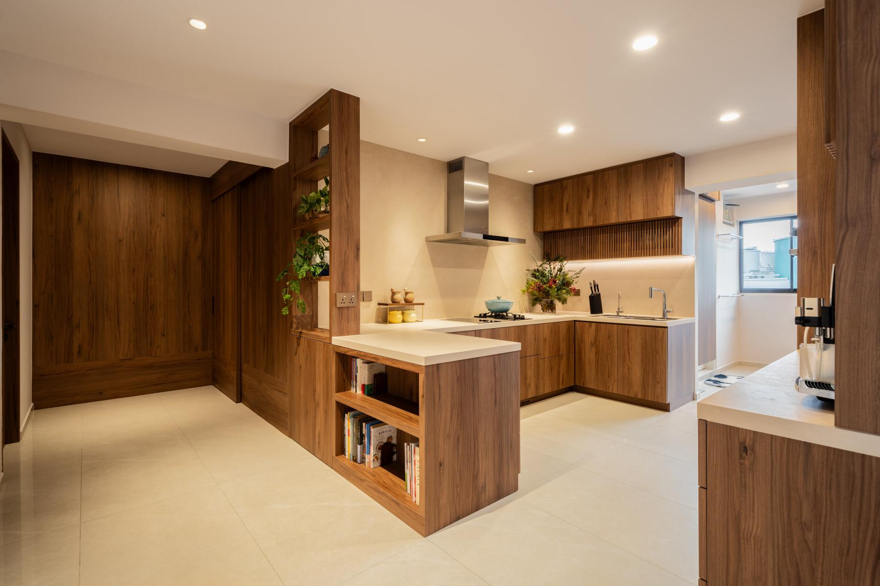 Contemporary Kitchen with Kitchen Window and Kitchen Island