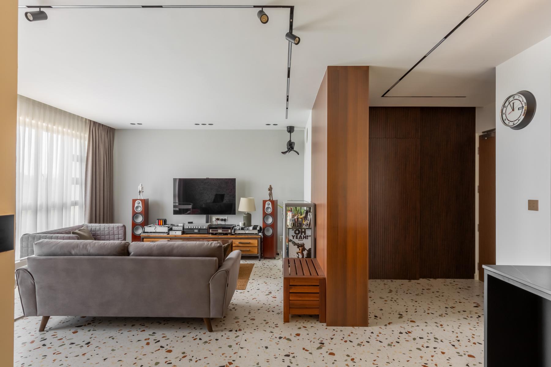 Minimalist Living Room with TV Console and Sofa