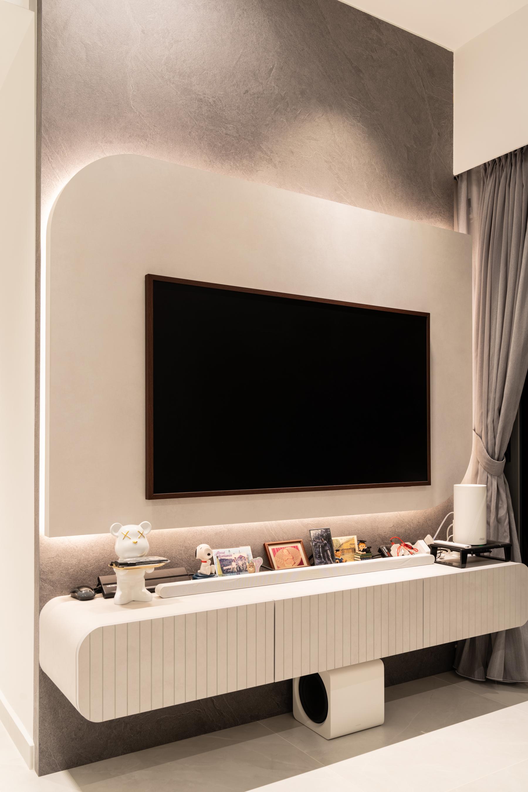 Modern Living Room with Feature Wall and Coffee Table
