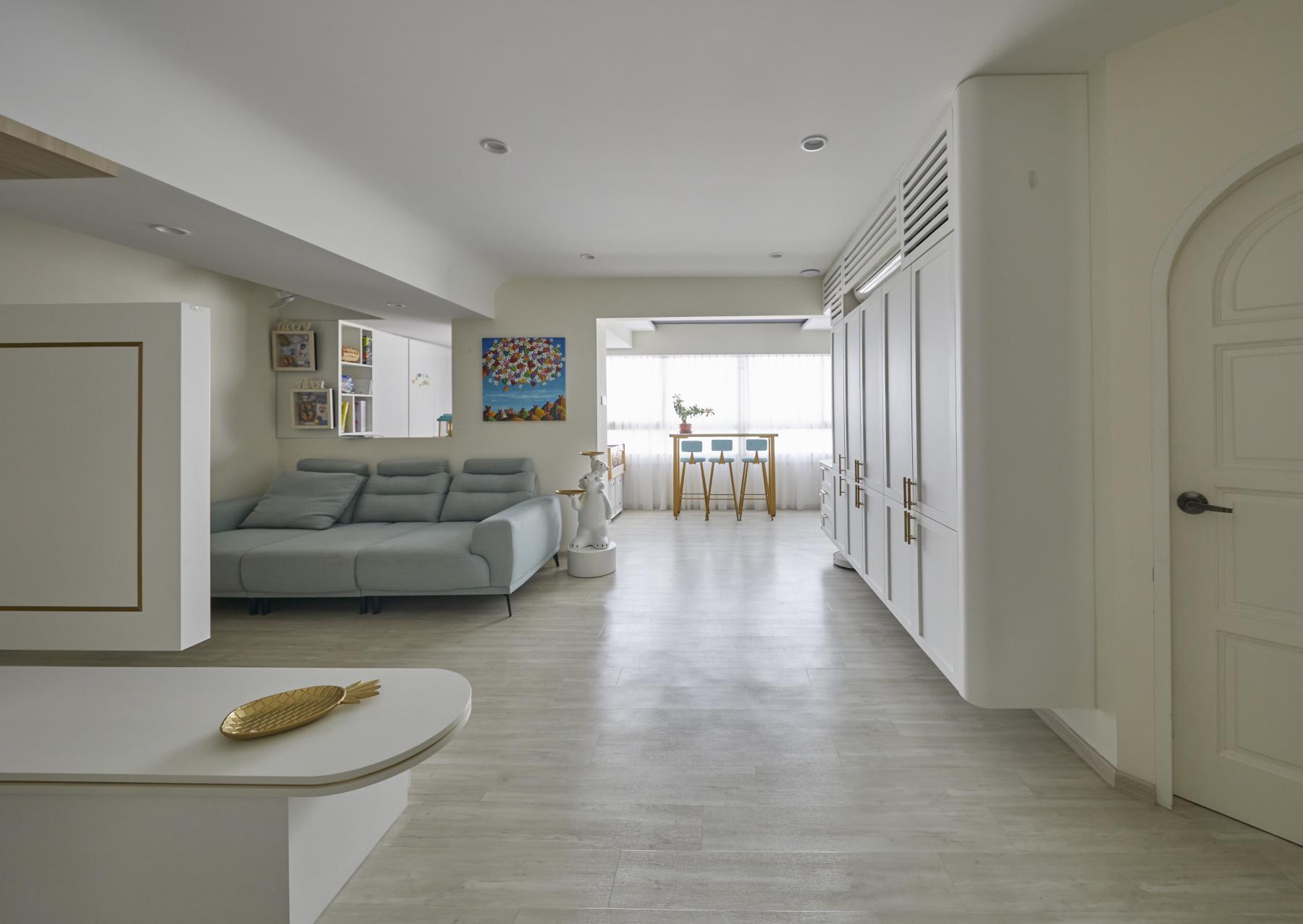 Scandinavian Living Room with Sofa and Armchairs