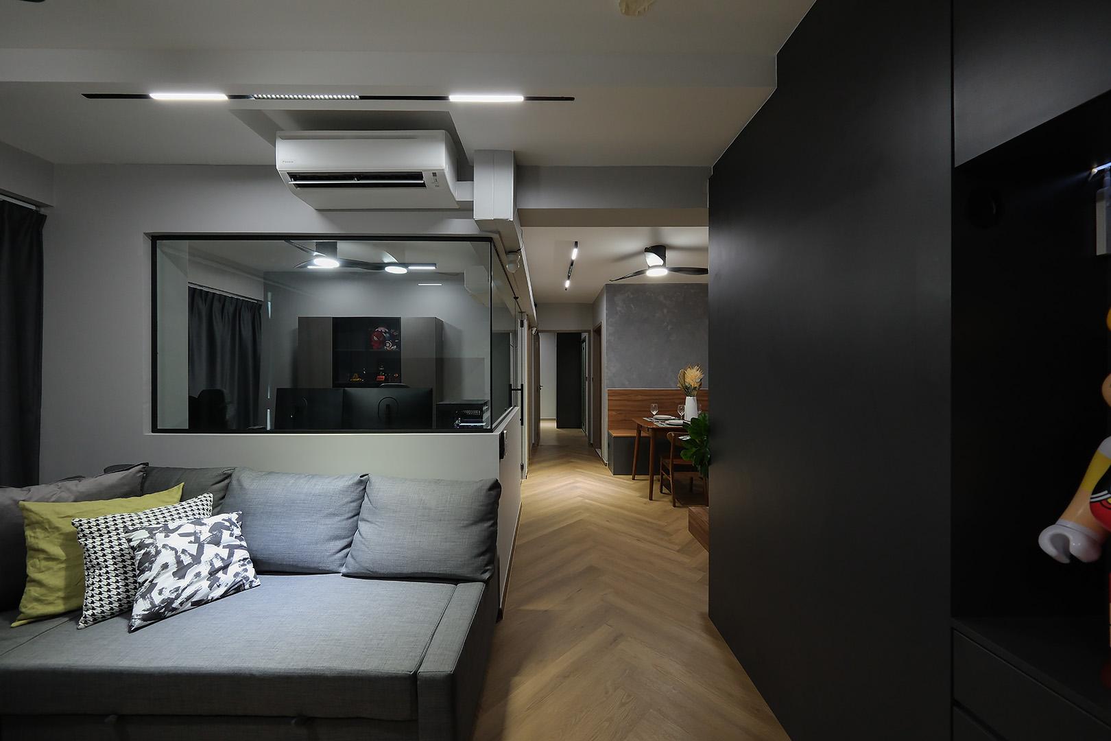 Minimalist Living Room with Sofa and Side Table