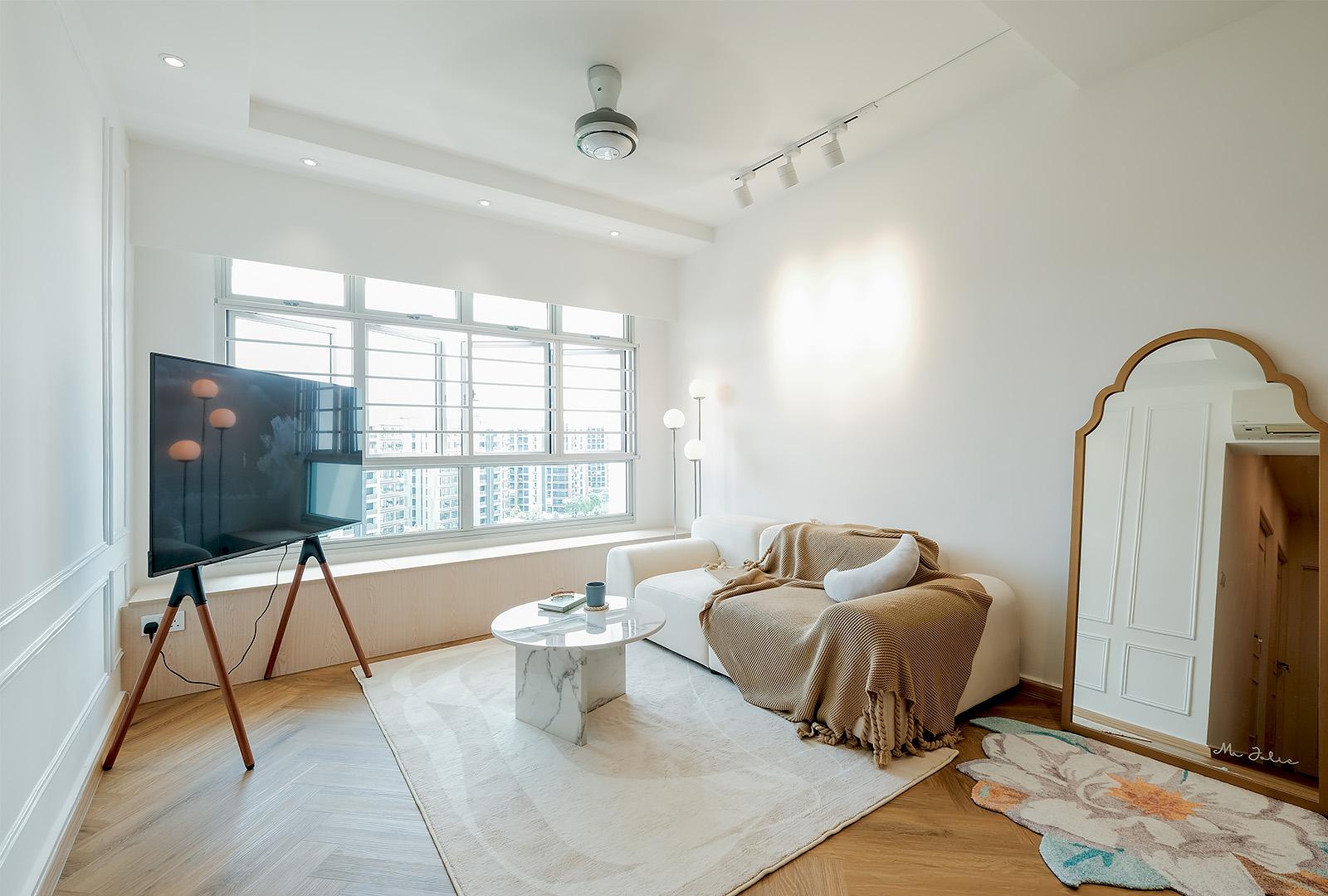 Minimalist Mezzanine with Loft and Bedside Table
