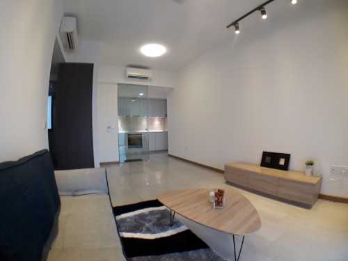 Minimalist Living Room at Lakeville Condo