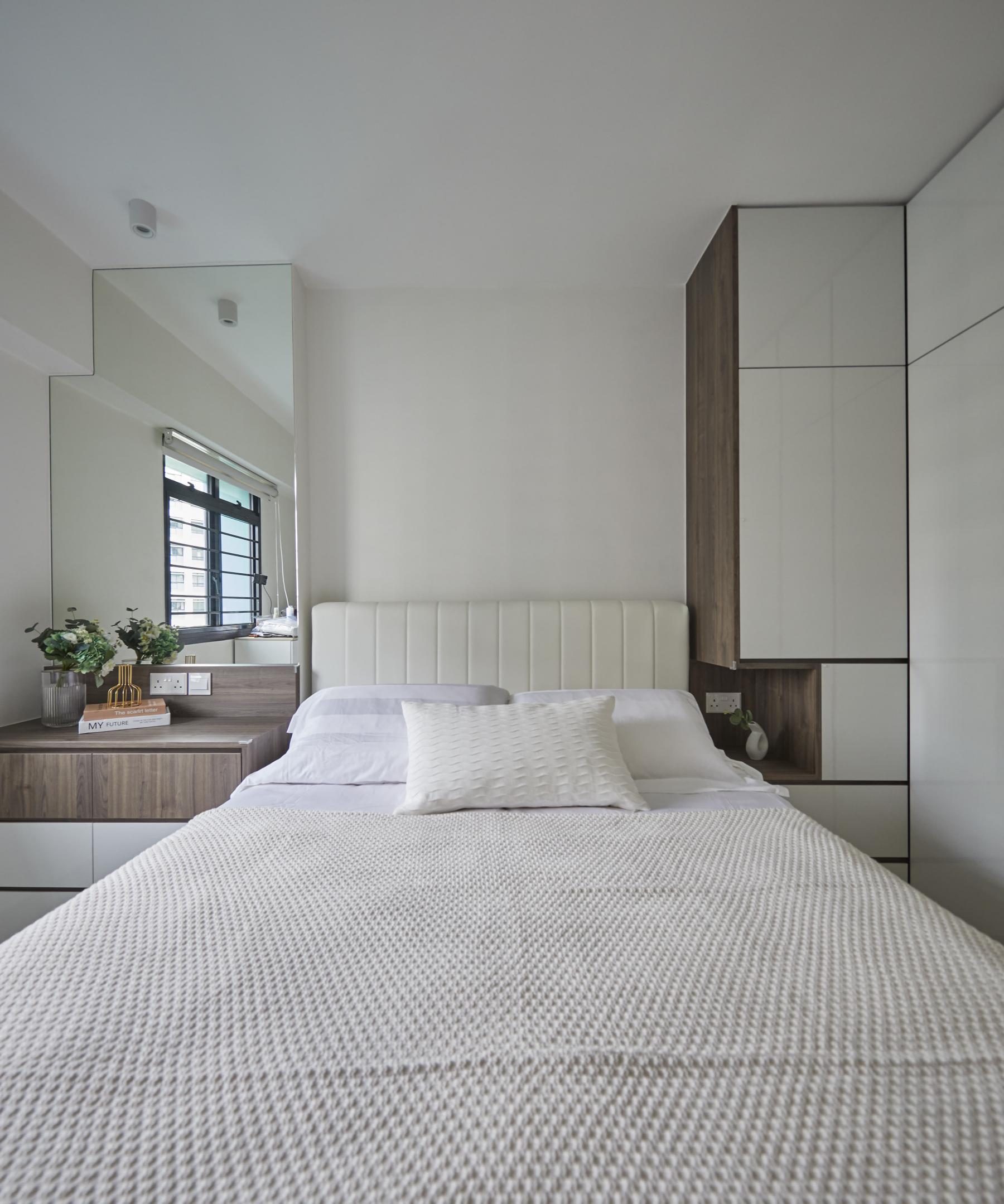 Scandinavian Bedroom with Cove Lighting and Downlights