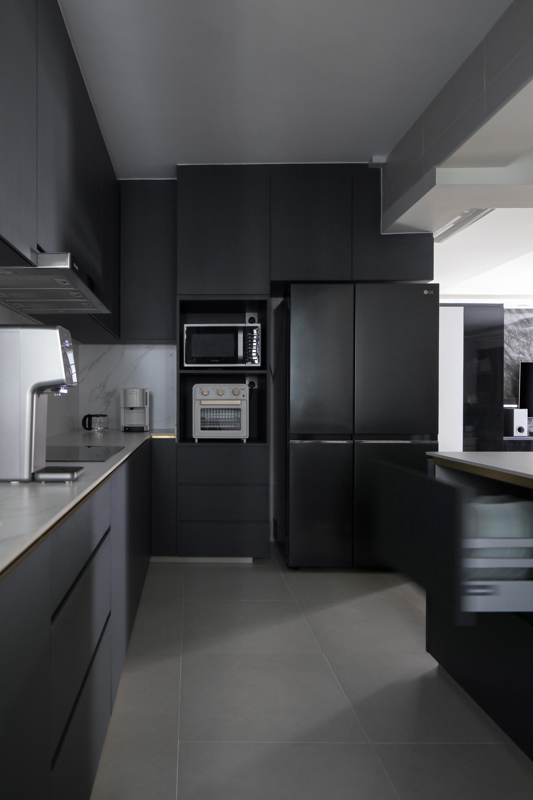 Modern Kitchen with Countertop and Kitchen Accessories