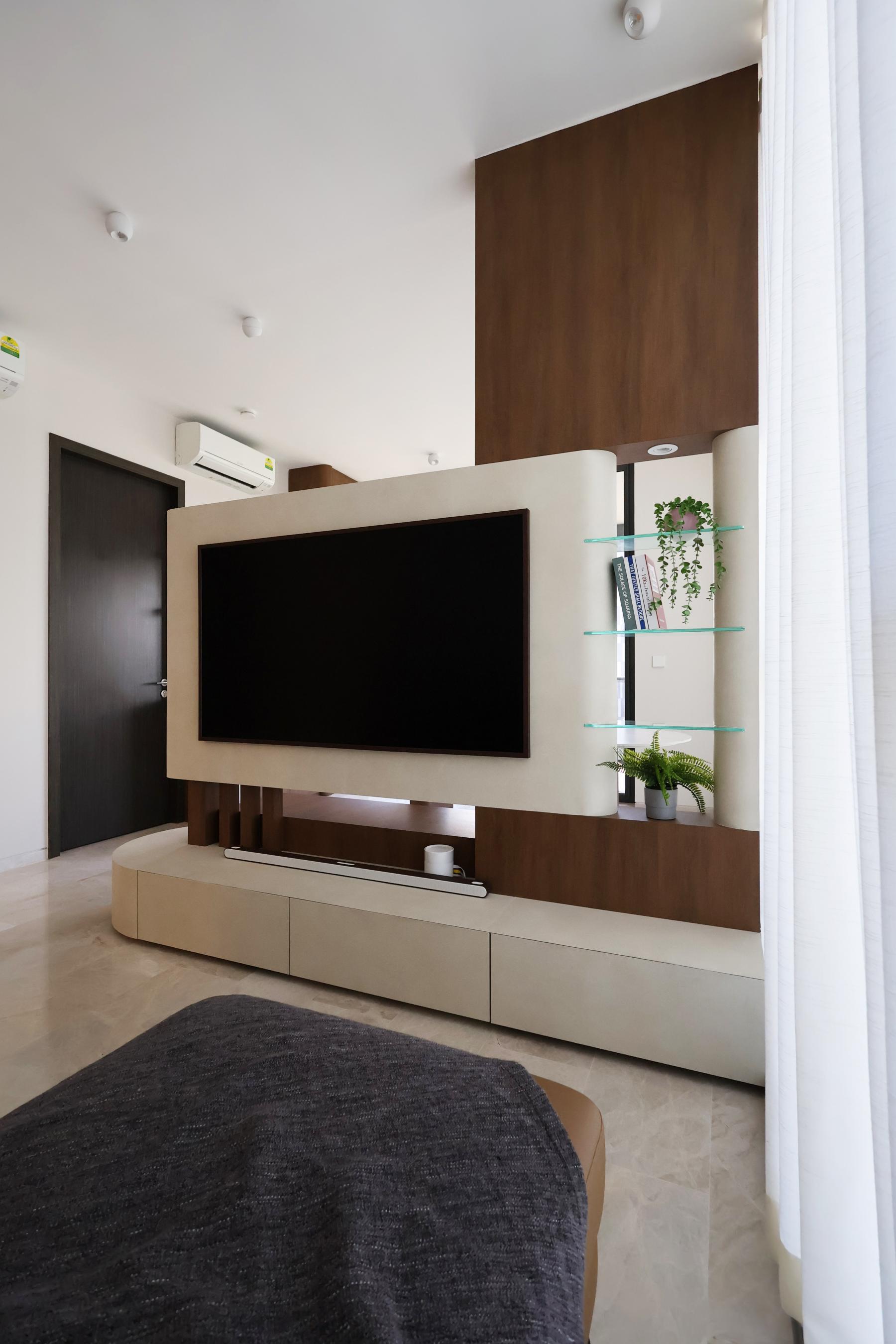 Contemporary Living Room with TV Console and Sofa