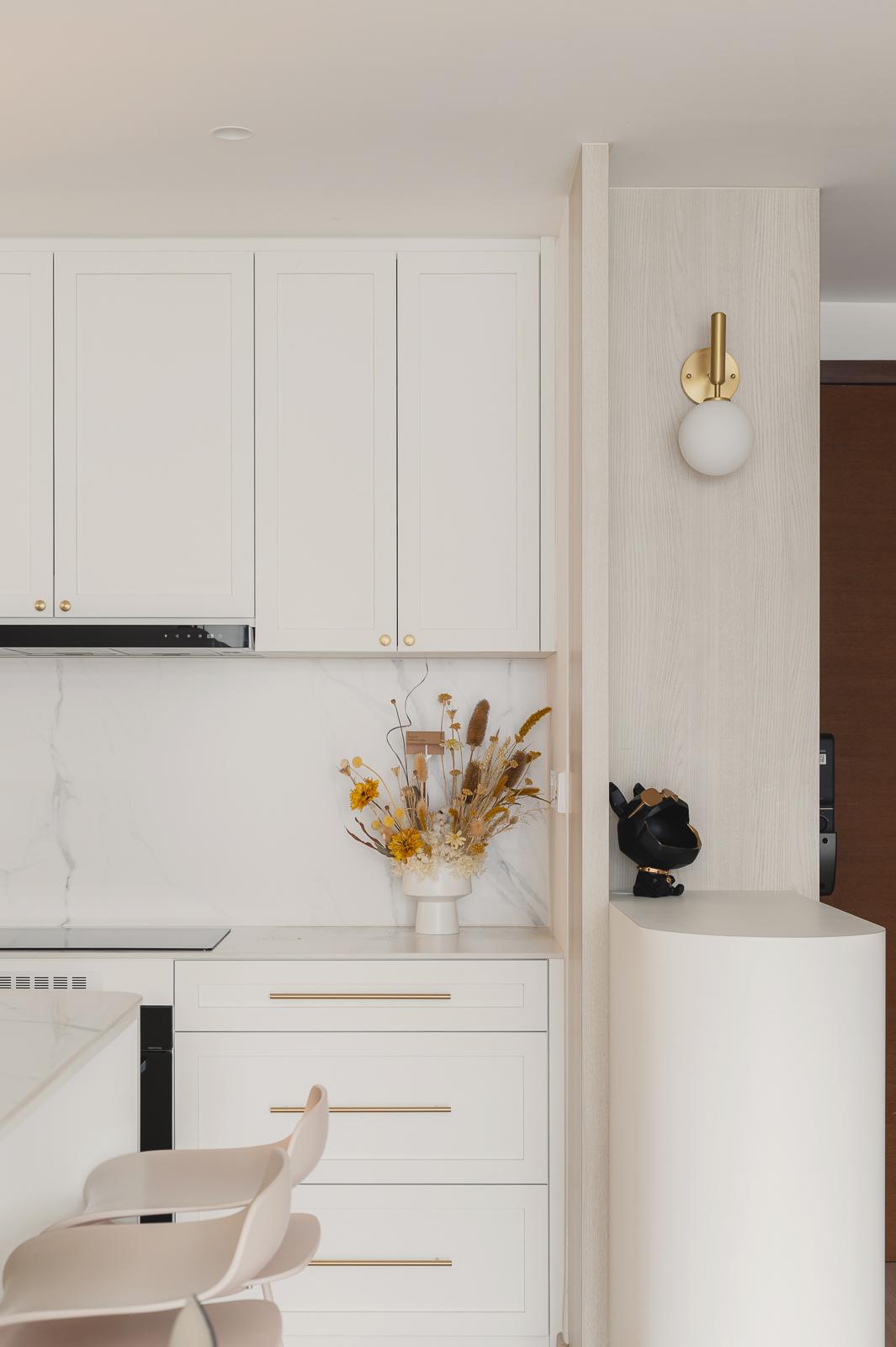 Minimalist Kitchen with Countertop and Cupboard