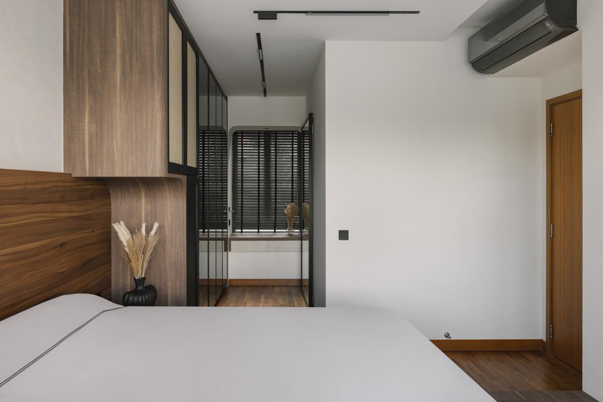 Modern Bedroom with Drop Light and Closet