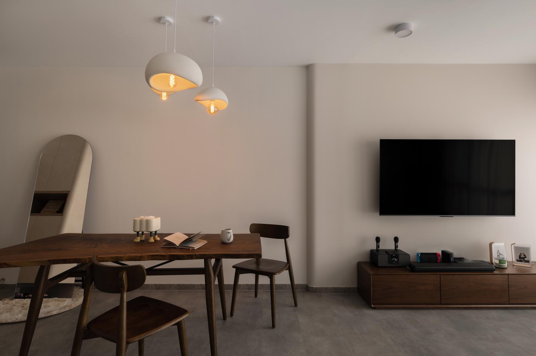 Scandinavian Living Room with TV Console and Sofa