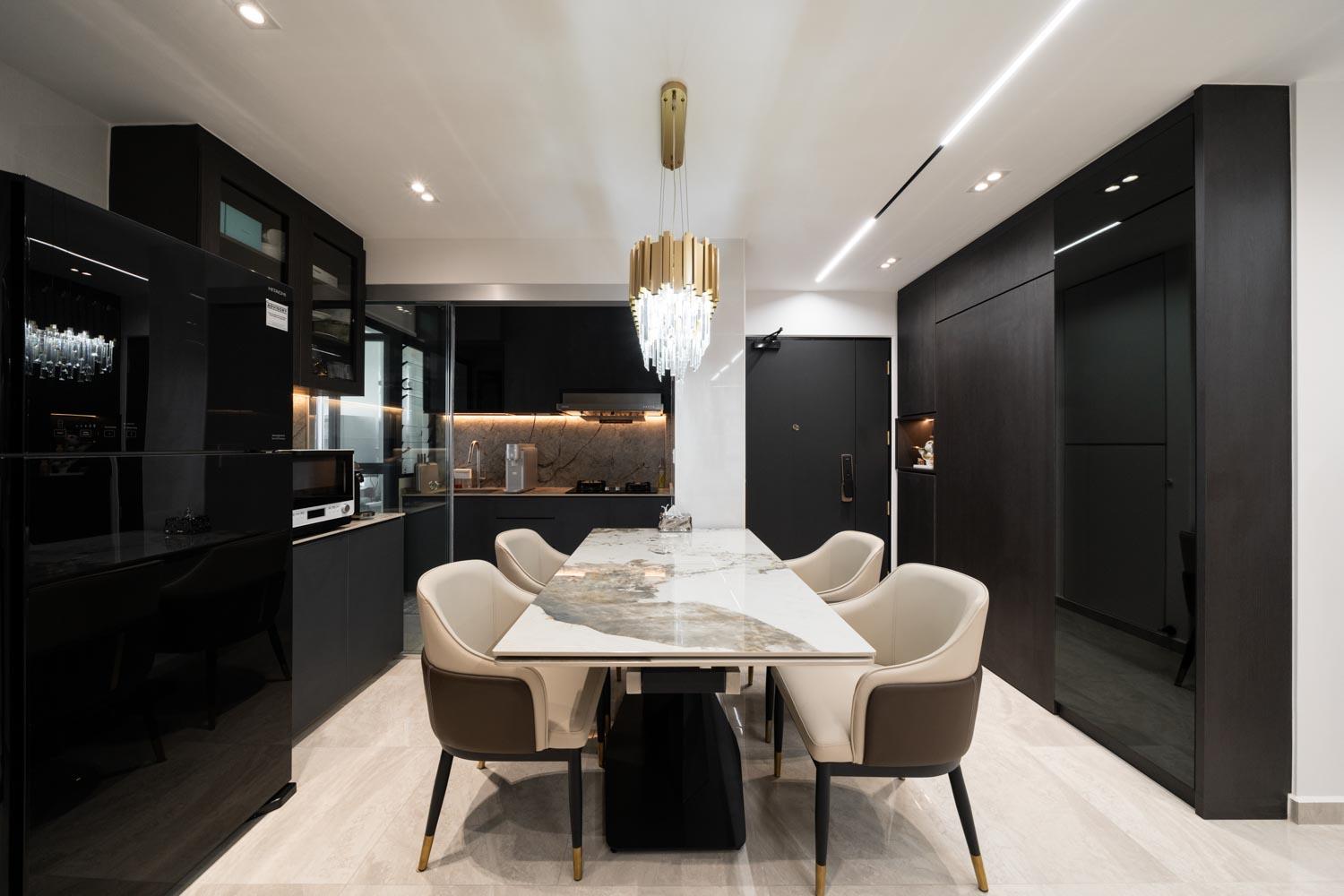 Modern Dining Room with Dining Table and Dining Chairs