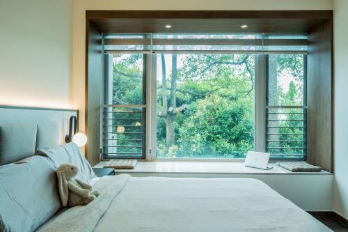 Transitional Bedroom at A & K Apt