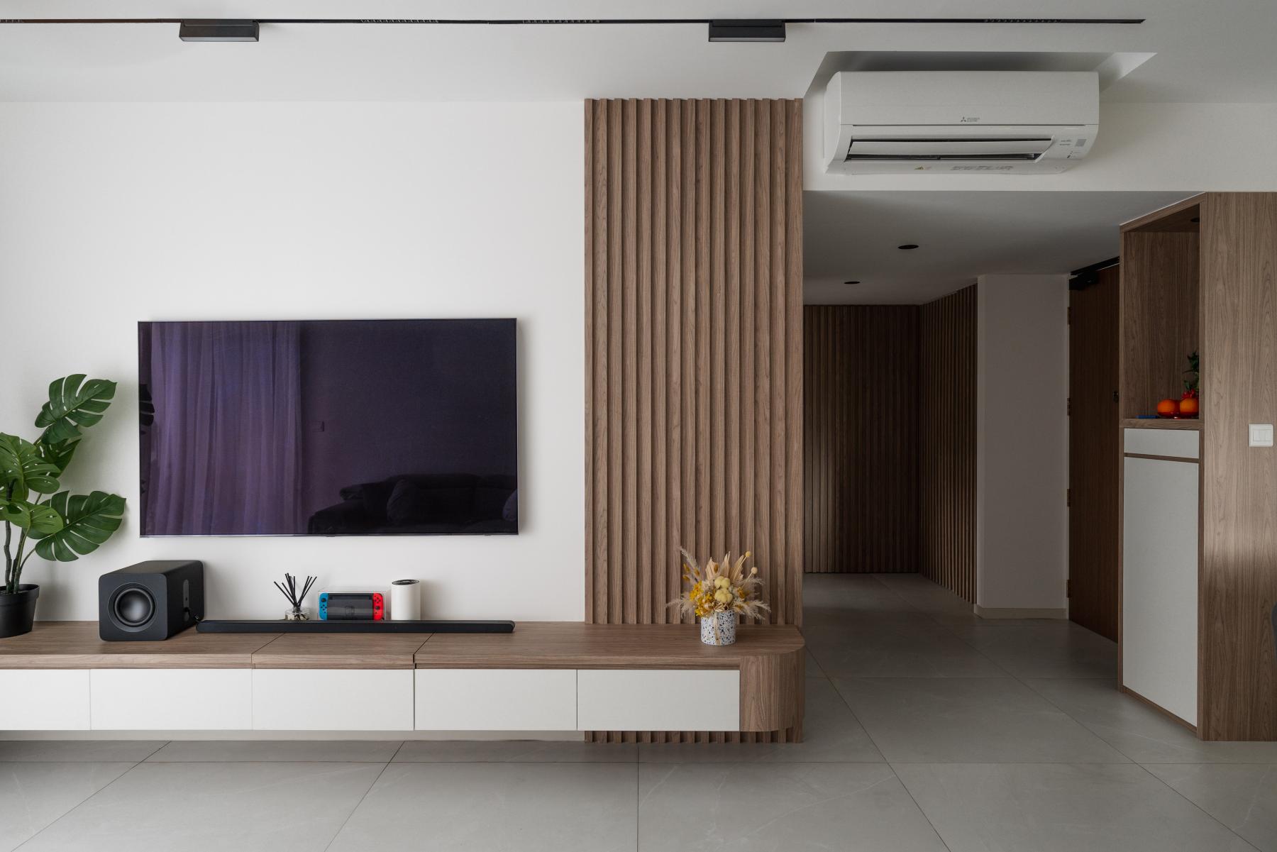 Modern Living Room with TV Console and TV