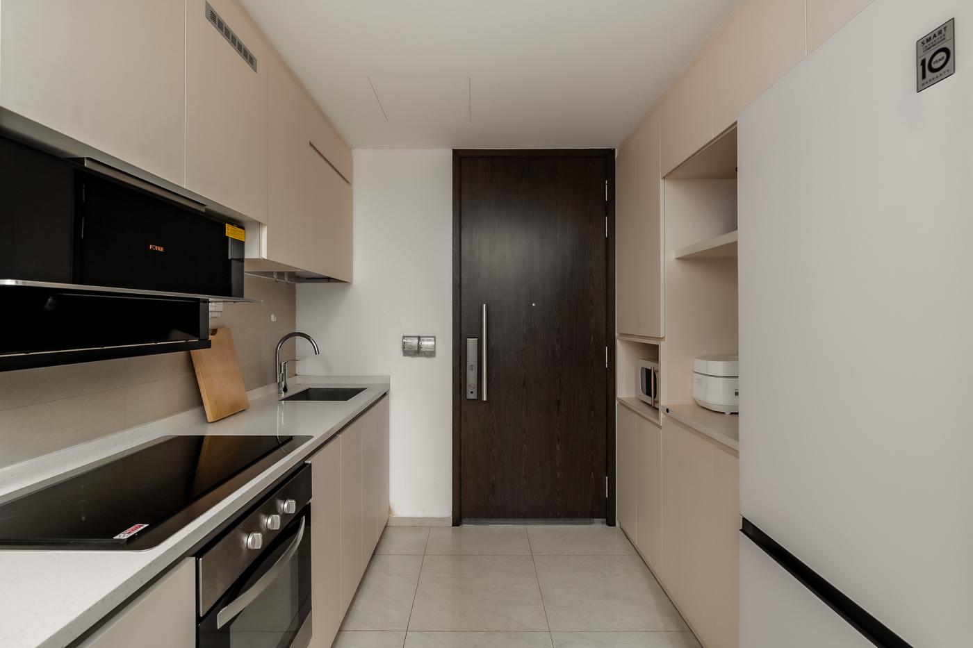 Scandinavian Kitchen with Countertop and Kitchen Tap
