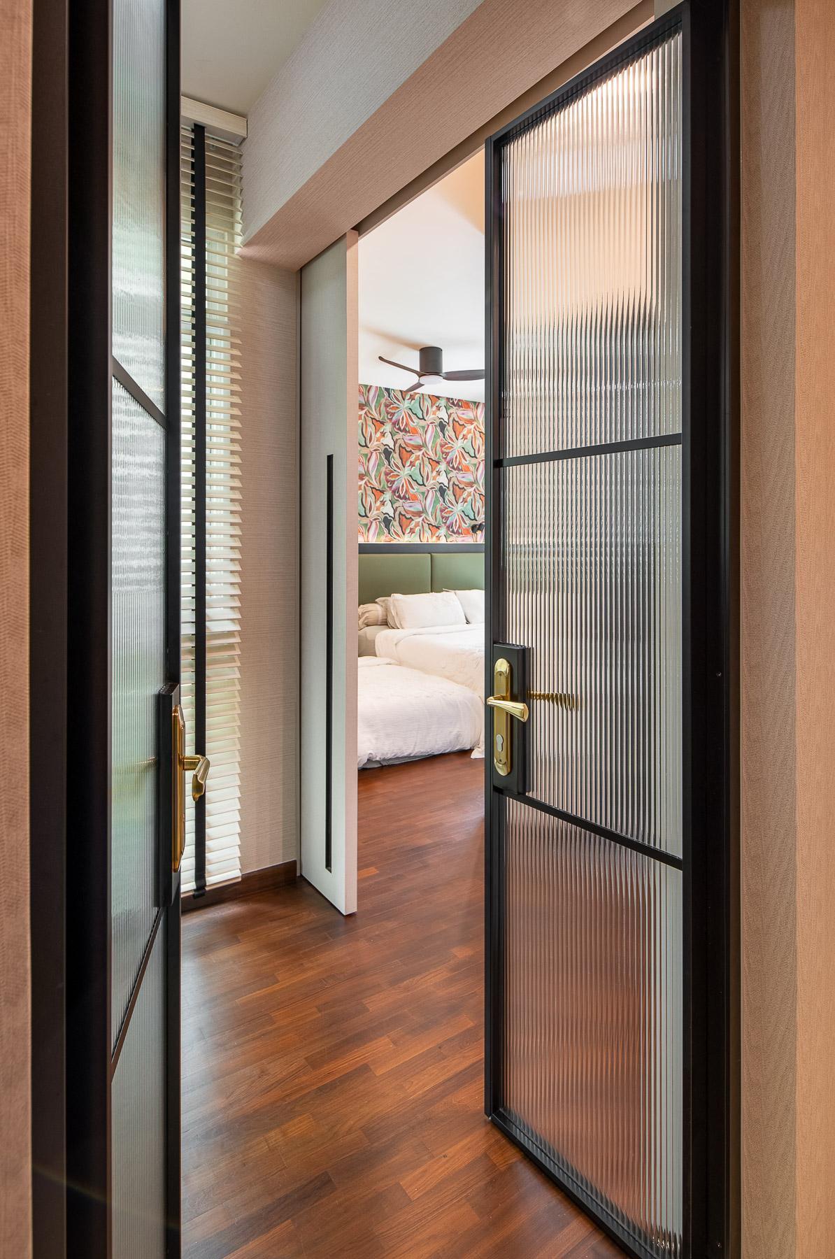 Eclectic Bedroom with Platform Bed and Bed