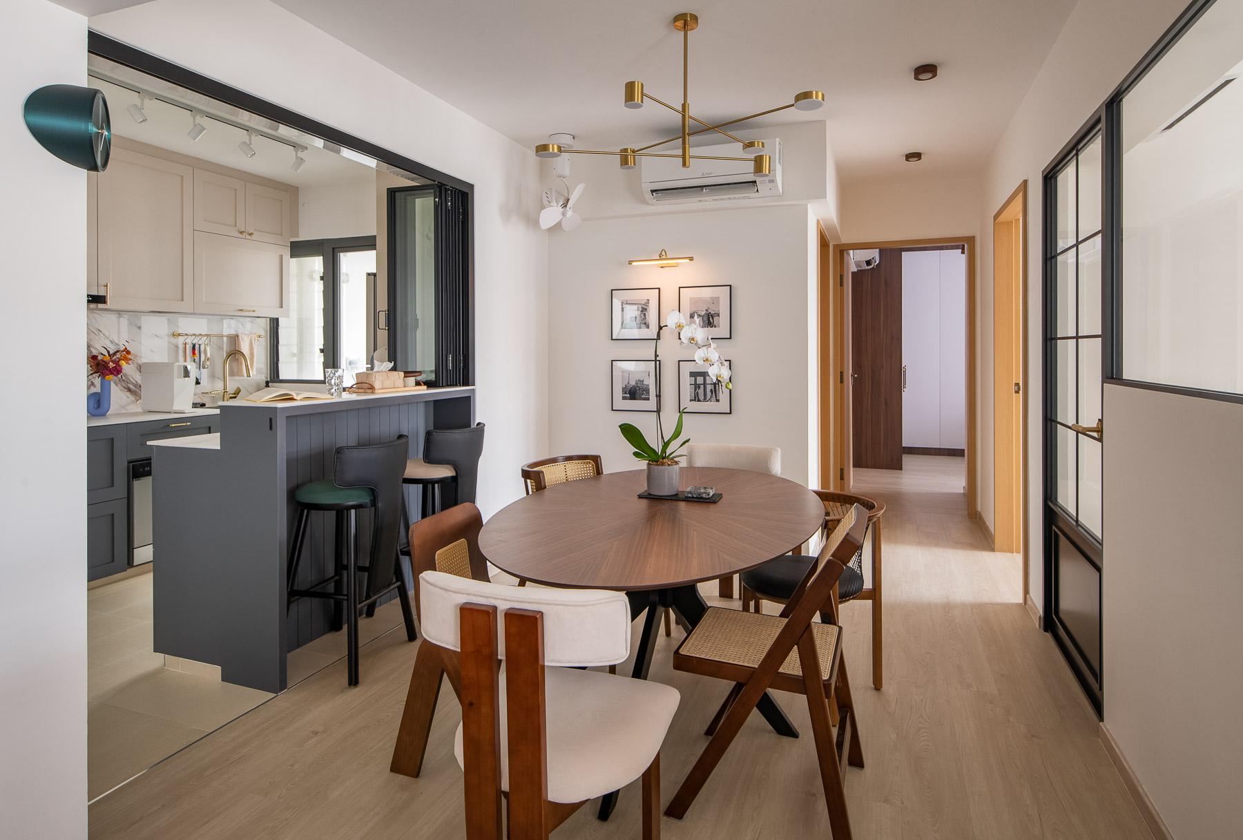 Country Kitchen with Countertop and Vinyl Flooring