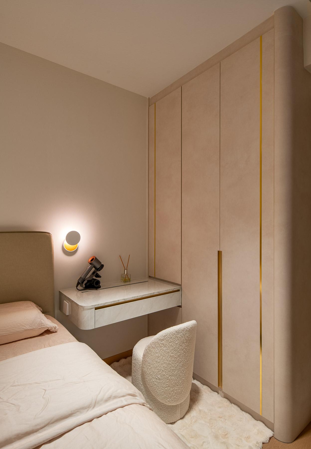 Contemporary Bedroom with Wardrobe and Built-in Bed