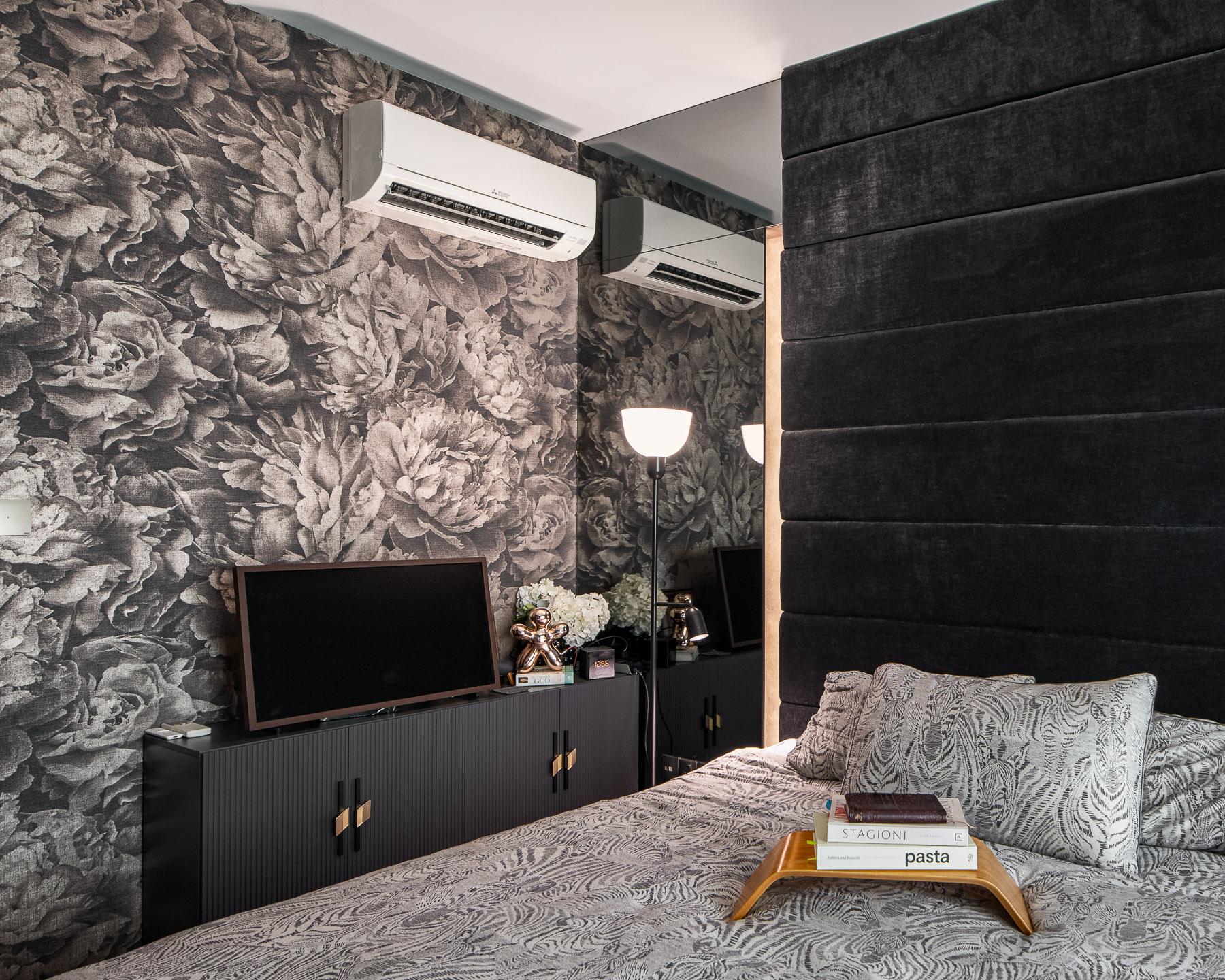 Eclectic Bedroom with Platform Bed and Wardrobe