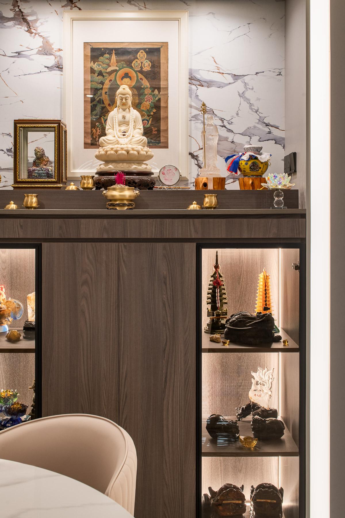 Contemporary Hallway with Bookshelf and Console Table