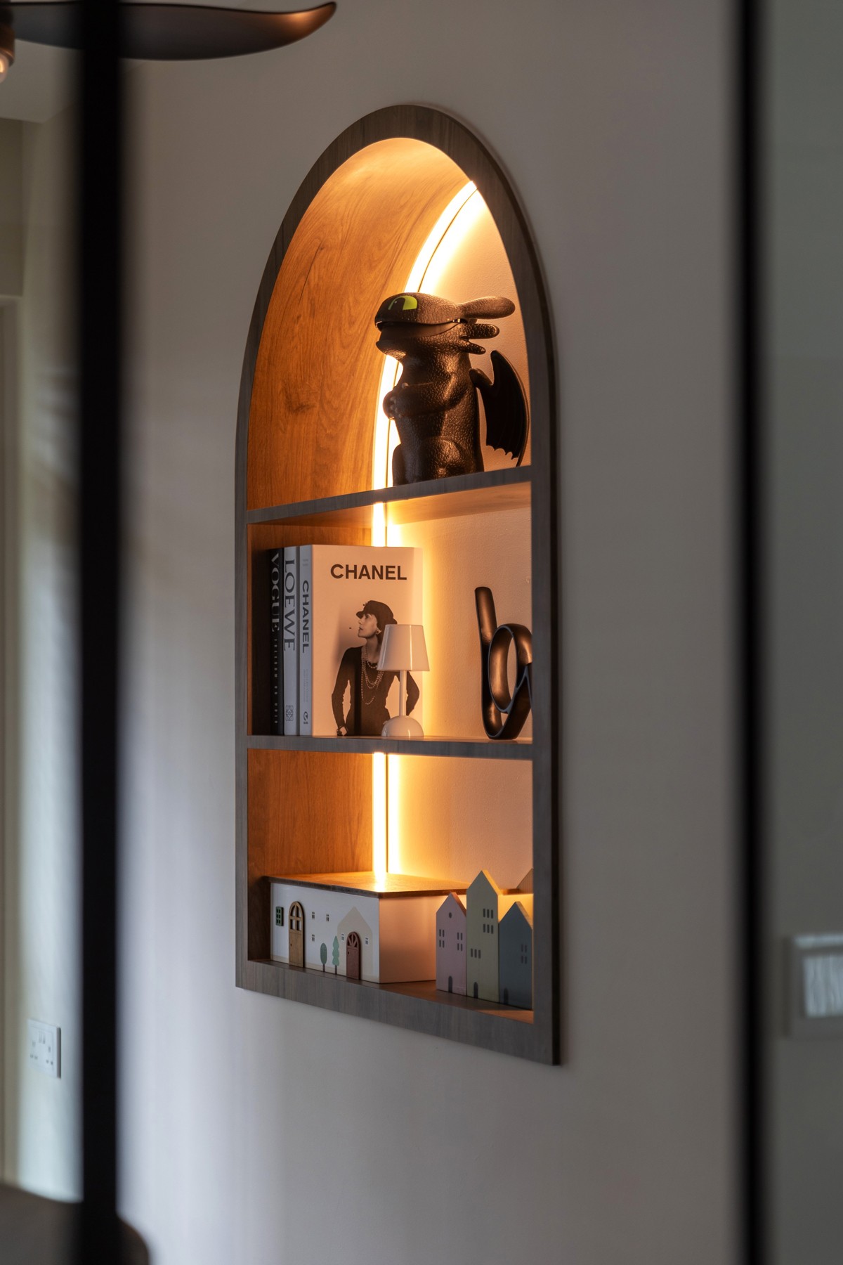 Contemporary Study with Bookshelf and Glass Door