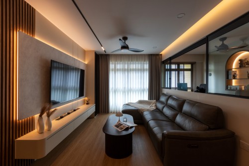 Contemporary Living Room at Tampines Street 96