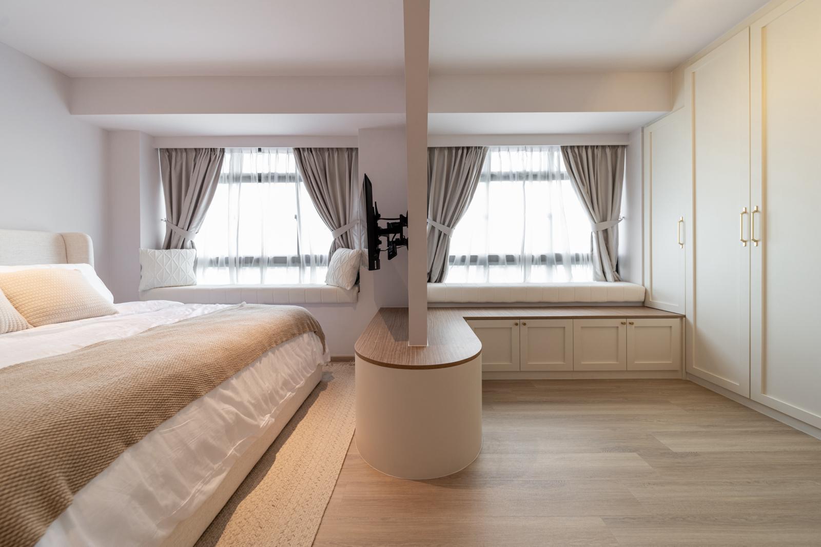 Scandinavian Bedroom with Cove Lighting and Wardrobe