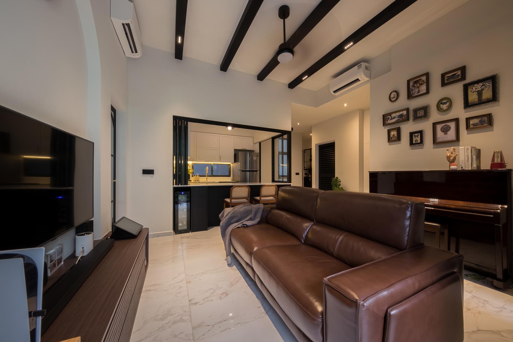 Modern Living Room with TV Console and Sofa