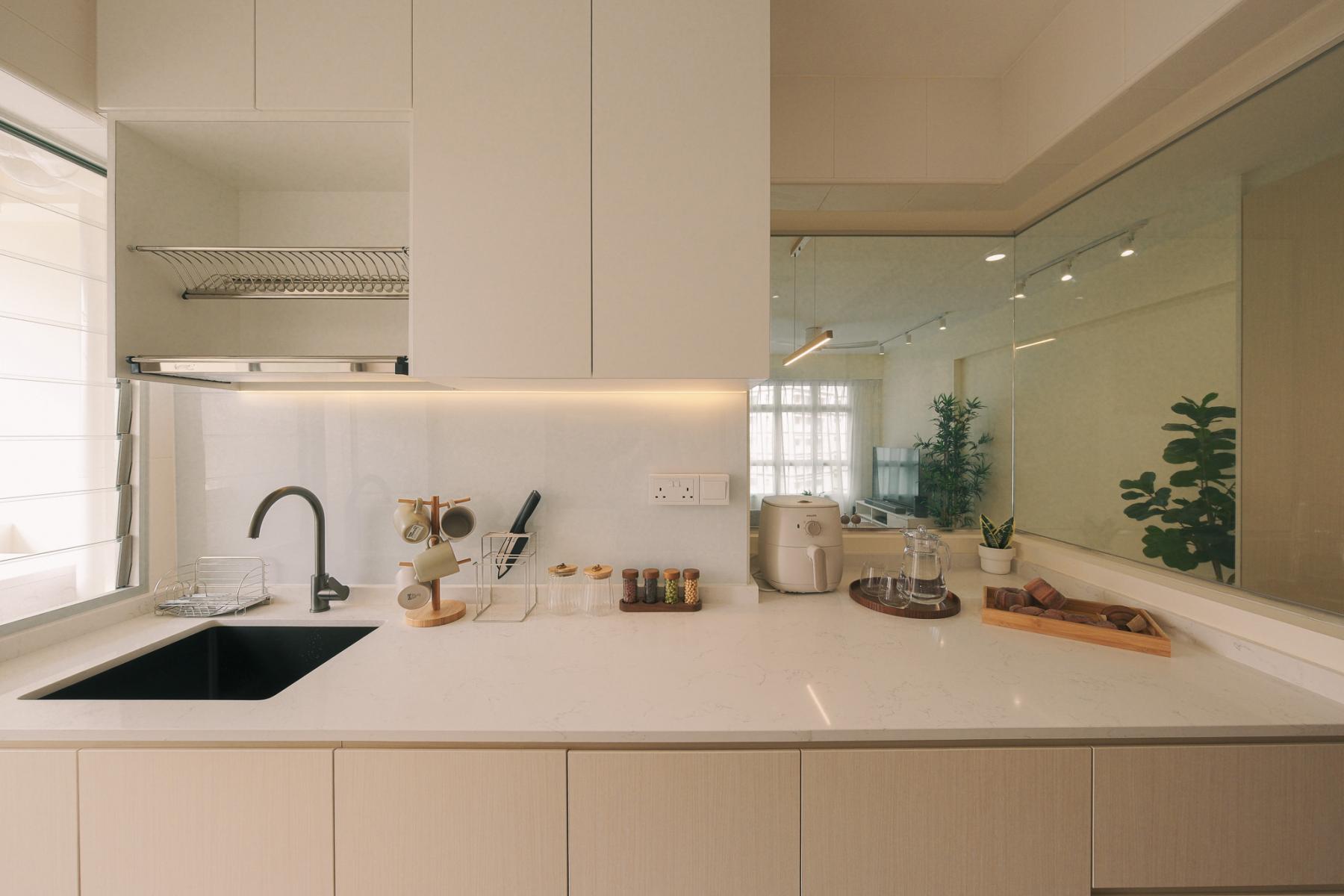 Scandinavian Kitchen with Kitchen Tap and Flooring