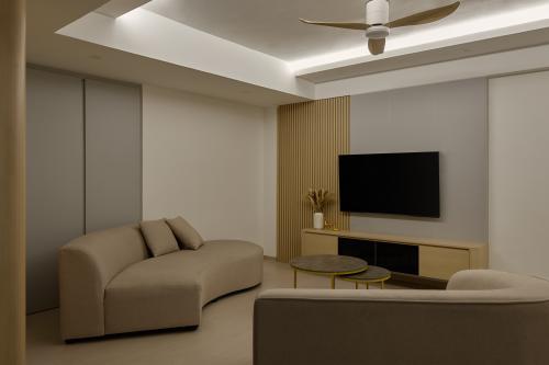 Contemporary Living Room at 451 Fajar Rd