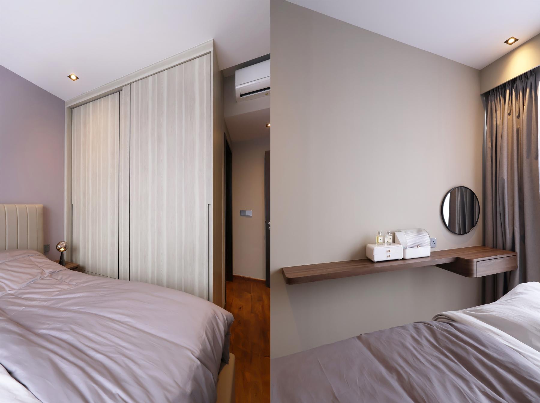 Contemporary Bedroom with Wardrobe and Bedside Table