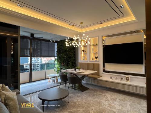 Modern Living Room at Leedon Residence Condominium