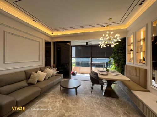 Modern Living Room at Leedon Residence Condominium