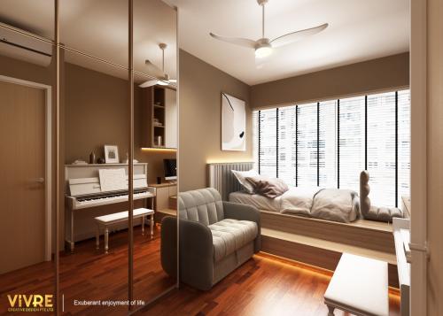 Modern Bedroom at Forestville Condominium