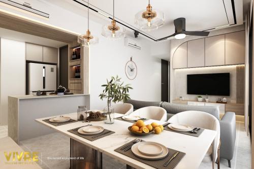 Contemporary Living Room at Parc Clematis Condominium