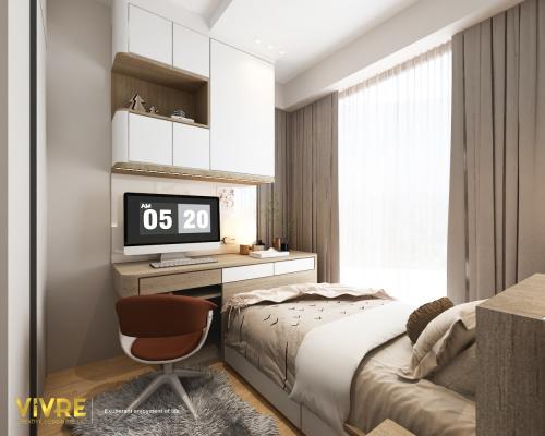 Contemporary Bedroom at Parc Clematis Condominium