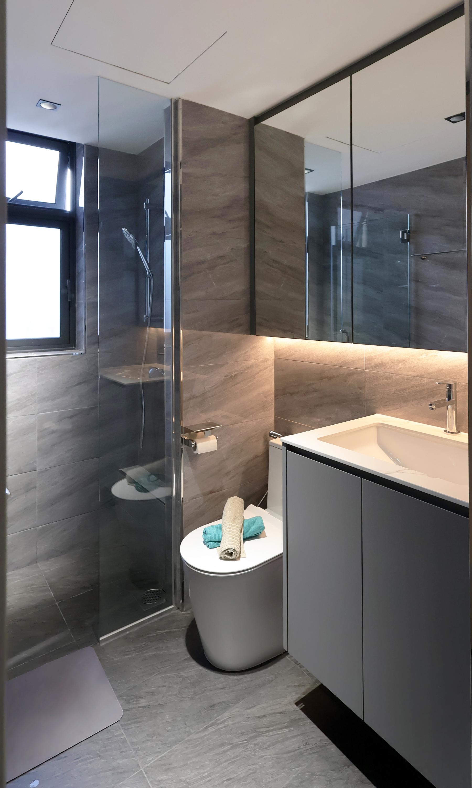 Modern Bathroom with Bathroom Accessories and Showers
