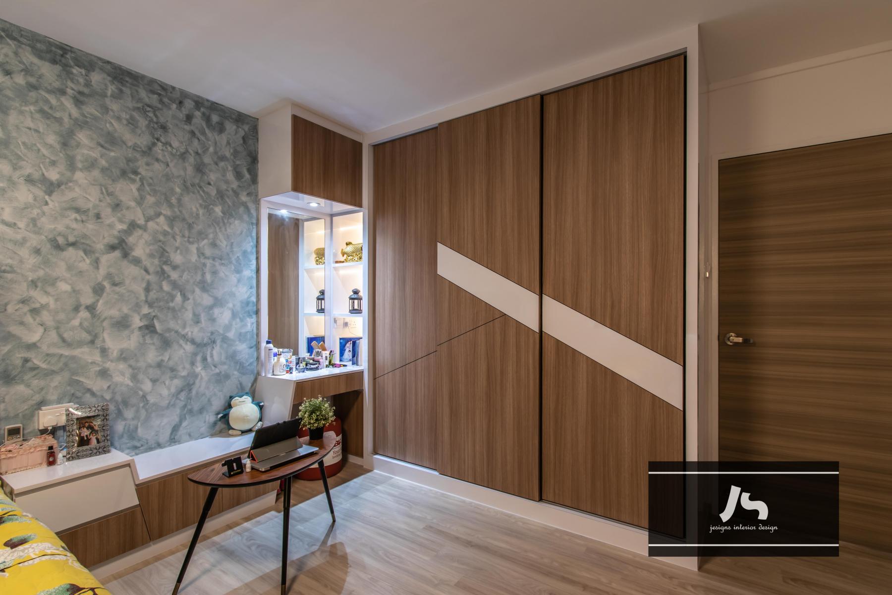 Scandinavian Bedroom with Wardrobe and Sliding Wardrobe